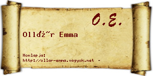 Ollár Emma névjegykártya